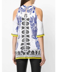 Versace Collection Printed Cold Shoulder Blouse
