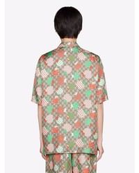 Gucci Apple Print Short Sleeve Shirt