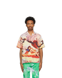MSGM Beige Seth Armstrong Edition Graphic Short Sleeve Shirt