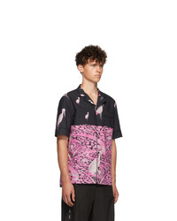 Valentino Black And Pink Japanese Pond Shirt