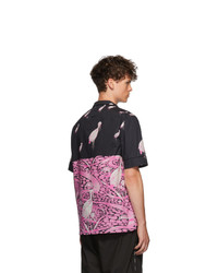 Valentino Black And Pink Japanese Pond Shirt