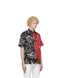 MSGM Black And Red Monster Plant Short Sleeve Shirt
