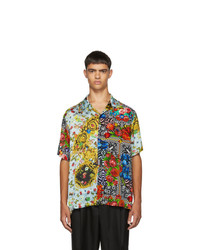 VERSACE JEANS COUTURE Black Printed Short Sleeve Shirt