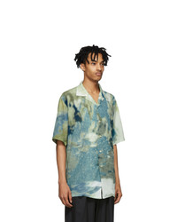 Bed J.W. Ford Blue And Green Sky Half Sleeve Shirt