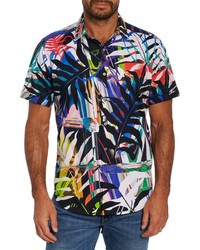 Robert Graham Fish N Chips Short Sleeve Button Up Shirt In Multi At Nordstrom