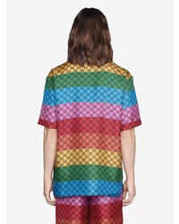 Gucci Gg Multicolor Epaulette Twill Shirt