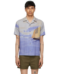 Davi Paris Grey Blue Camp Ed Shirt