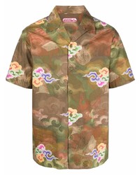 Maharishi Jungle Cloud Print Cotton Shirt