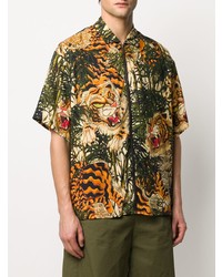 DSQUARED2 Jungle Print Zipped Shirt