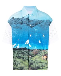 Off Duty Mr Triangle Landscape Print T Shirt