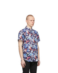 Naked and Famous Denim Multicolor Abstract Flower Easy Short Sleeve Shirt