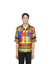Versace Multicolor Silk Chain Jewelry Shirt