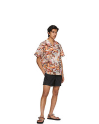 Bather Orange Acid Forest Camp Short Sleeve Shirt