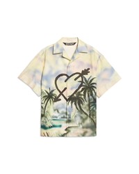 Palm Angels Paradise Print Button Up Shirt