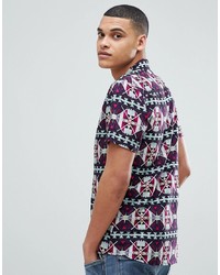 ONLY & SONS Printed Short Sleeve Shirt With Revere Collar