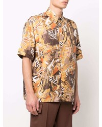 Fendi Short Sleeved Abstract Logo Print Shirt