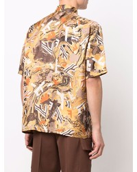 Fendi Short Sleeved Abstract Logo Print Shirt