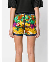 Dsquared2 Hawaiian Print Denim Shorts