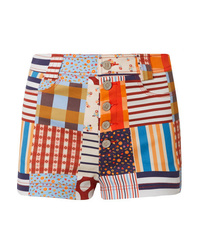 LHD Pearl Beach Patchwork Stretch Cotton Shorts