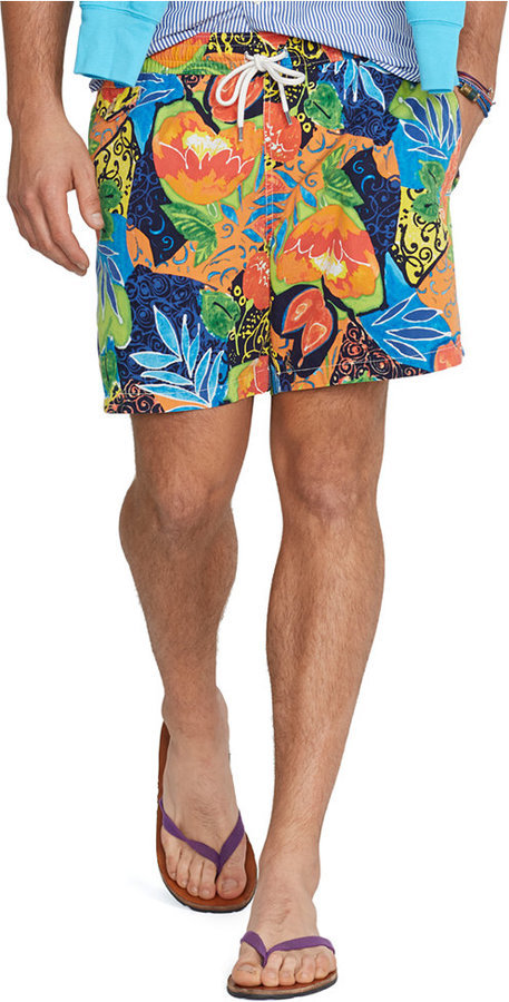 polo ralph lauren traveler floral swim shorts