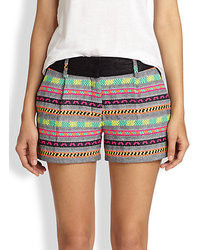 Milly Woven Striped Shorts