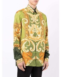 Versace Barocco Print Informal Silk Shirt