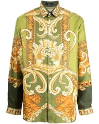 Versace Barocco Print Informal Silk Shirt