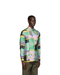 Versace Multicolor Silk Barocco Patchwork Shirt