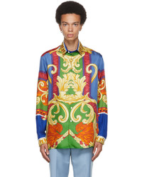 Versace Multicolor Silk Medusa Renaissance Shirt