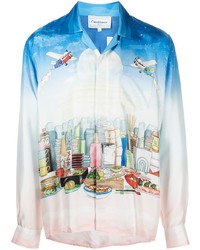 Casablanca Okinawa Graphic Cuban Collar Shirt