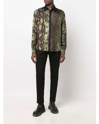Roberto Cavalli Panelled Silk Shirt