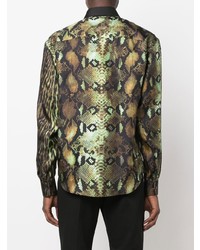 Roberto Cavalli Panelled Silk Shirt