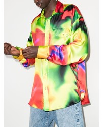 AG R Abstract Print Silk Shirt