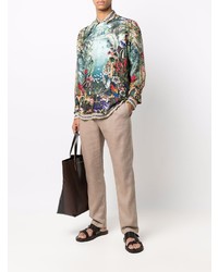 Camilla Silk Botanical Print Shirt