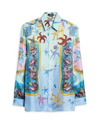 Versace Tresor De La Mer Silk Button Up Shirt