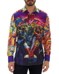 Robert Graham X Marvel Extremis Armor Silk Button Up Shirt