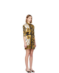 Versace Multicolor Silk Barocco Shirt Dress
