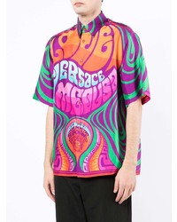 Versace Medusa Music Print Silk Shirt