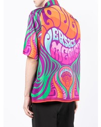 Versace Medusa Music Print Silk Shirt
