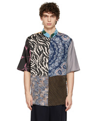 Marine Serre Multicolor Silk Scarves Patchwork Shirt
