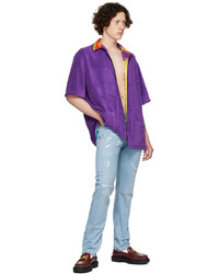 Versace Underwear Purple Polyester Shirt