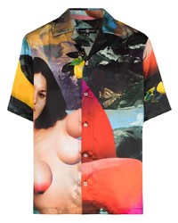 Edward Crutchley Rebecca Graphic Print Silk Shirt