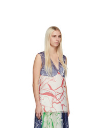 Marina Moscone Multicolor Silk Print Tank Top