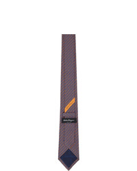 Salvatore Ferragamo Navy And Orange Penguin Tie