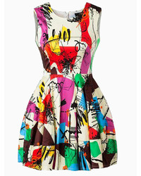 Choies Color Block Graffiti Print Dress