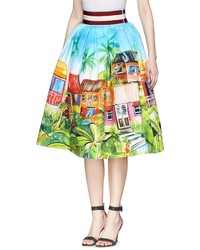 Stella Jean Cammello Tahitian Print Pouf Skirt