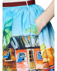 Stella Jean Cammello Tahitian Print Pouf Skirt