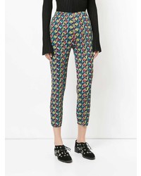 Pleats Please By Issey Miyake Geometric Print Cropped Skinny Trousers