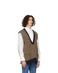 MAISON KITSUNÉ Multicolor Jacquard Pullover Sweater Vest
