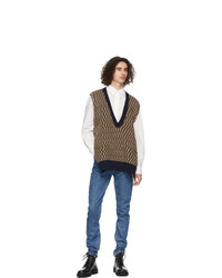 MAISON KITSUNÉ Multicolor Jacquard Pullover Sweater Vest